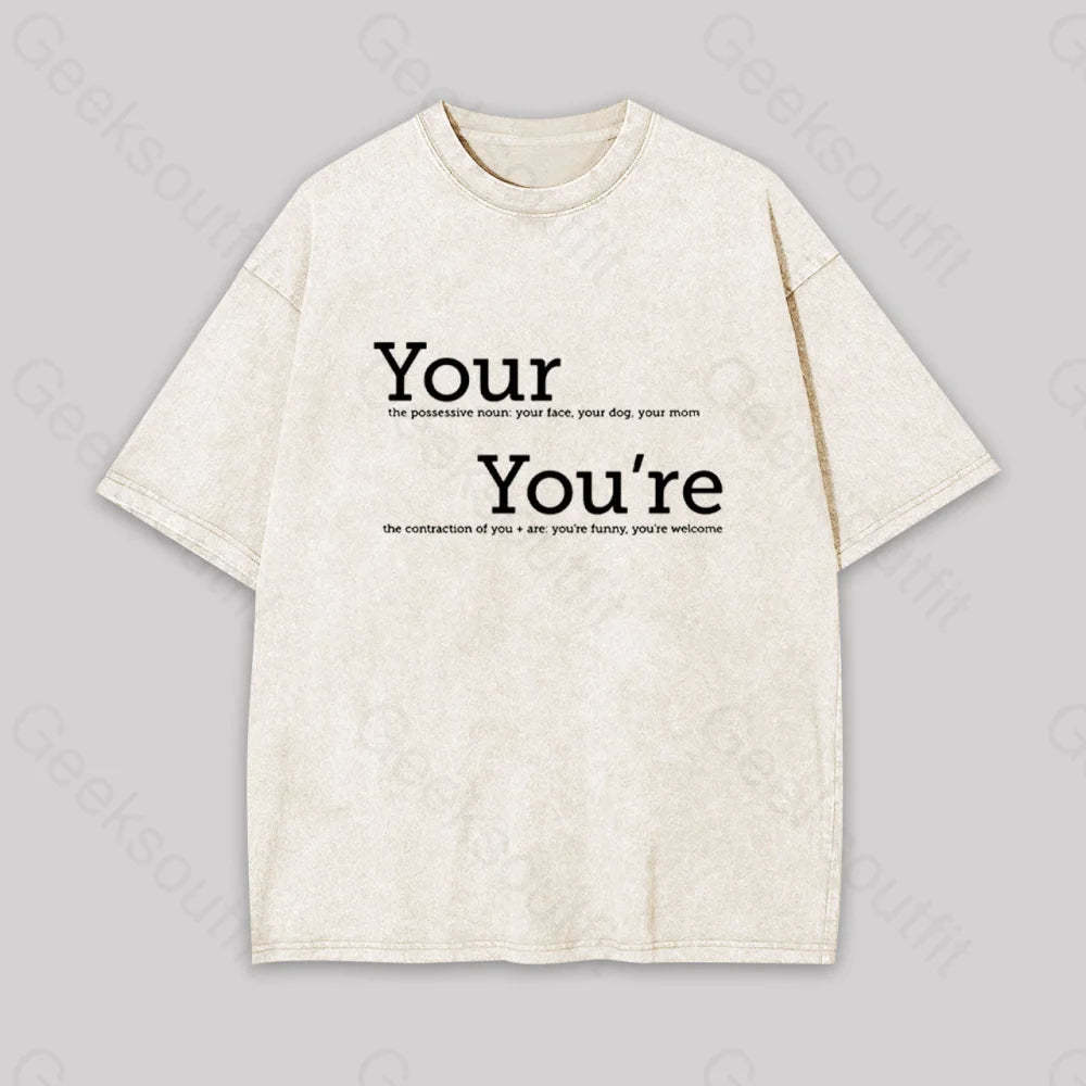 Your You?��re Grammar Geek Washed T-Shirt Apricot / S