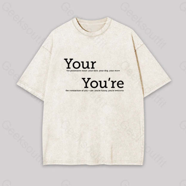 Your You?��re Grammar Geek Washed T-Shirt Apricot / S