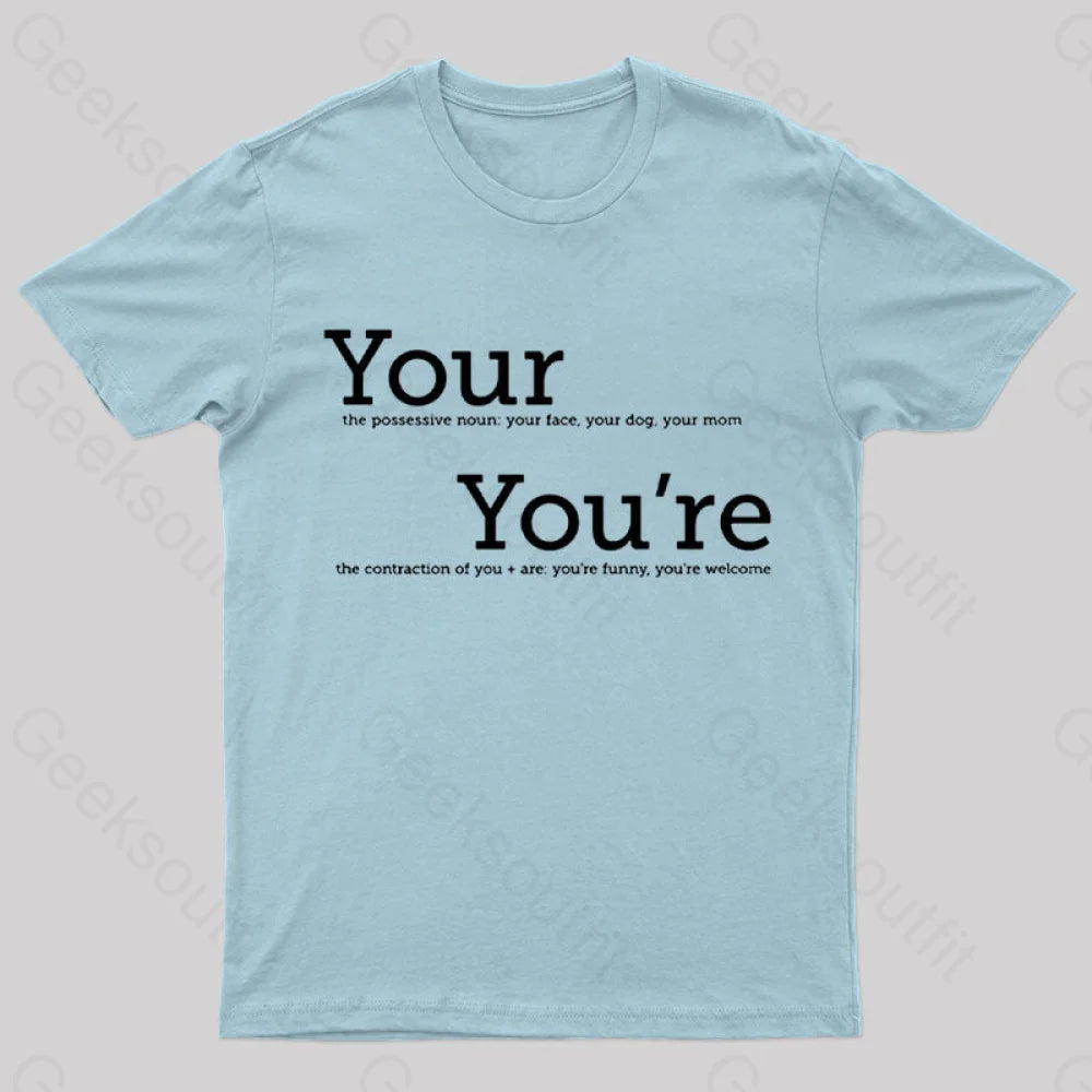 Your You’re Grammar T-Shirt Light Blue / S