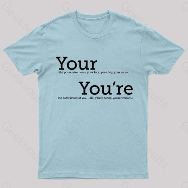 Your You’re Grammar T-Shirt Light Blue / S