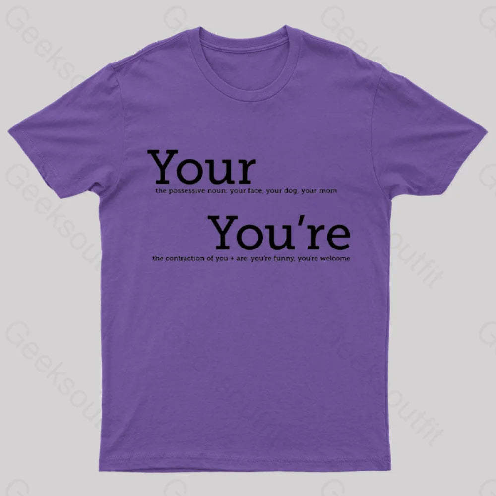 Your You’re Grammar T-Shirt Purple / S