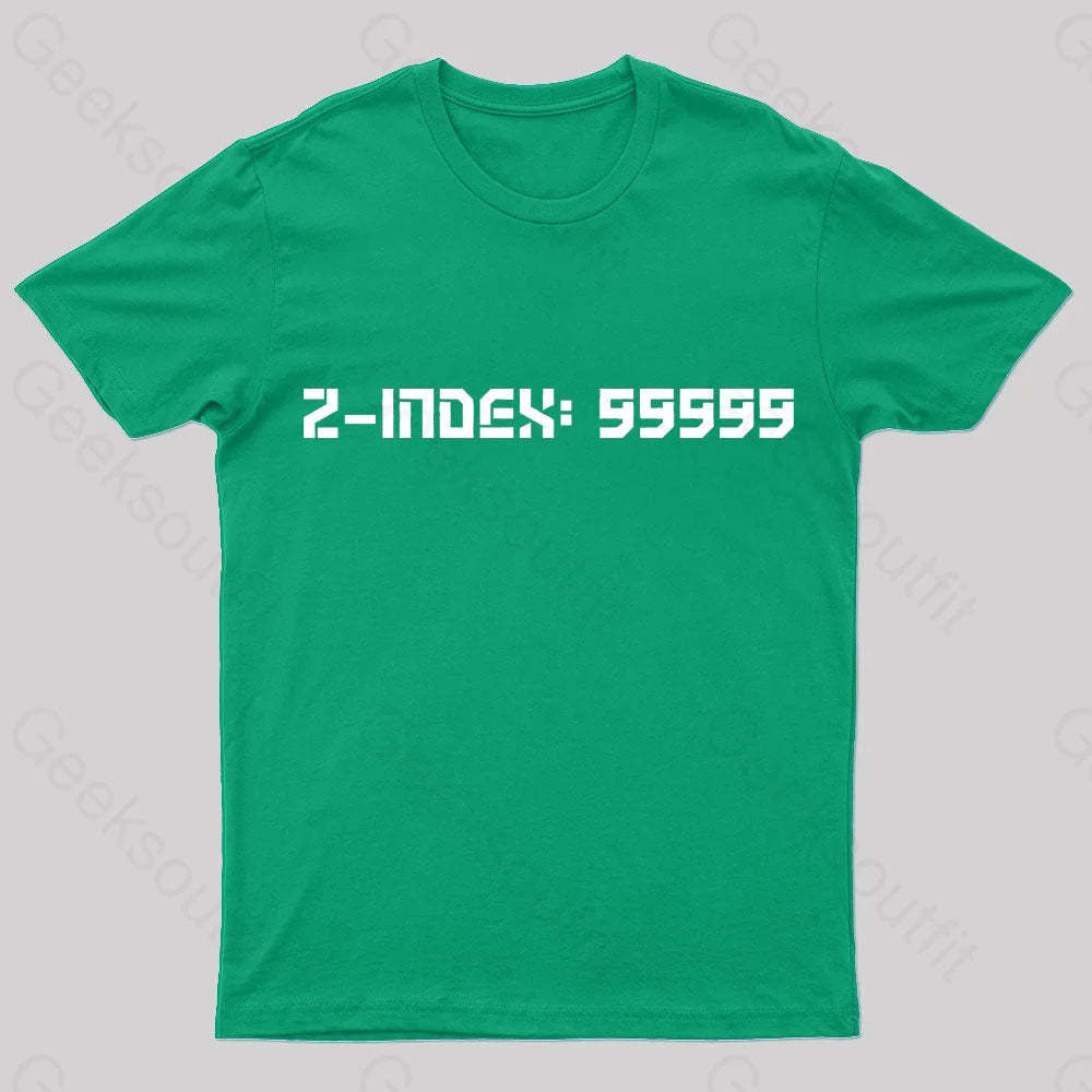 Z-Index 99999 Nerd T-Shirt Green / S