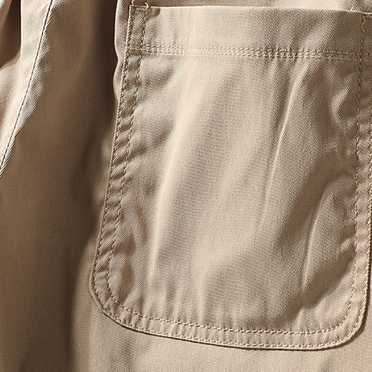 Classic American Workwear Style Khaki Men's Straight Shorts