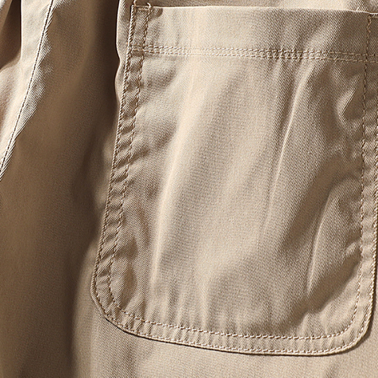 Classic American Workwear Style Khaki Men's Straight Shorts