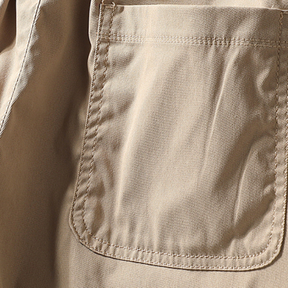 Classic American Workwear Style Khaki Men's Straight Shorts
