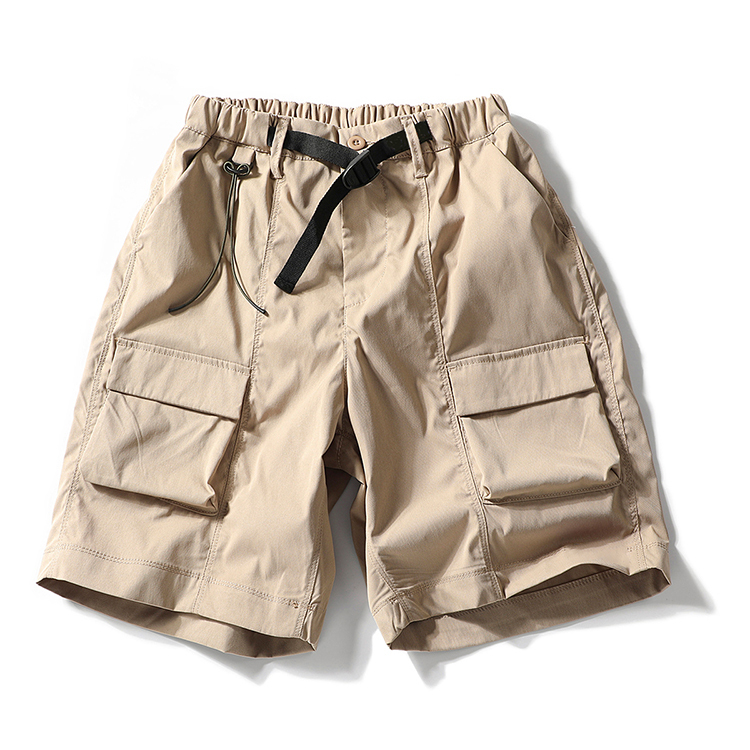 Classic Workwear Style Khaki Men's Straight Shorts