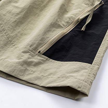 Men's Summer Khaki Casual Colorblock Shorts
