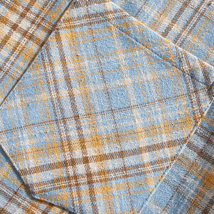 Men's Long Sleeve Mixed Color Plaid Japanese Style Shirt
