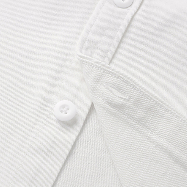 Cotton Pure White Long-Sleeved Business Style Men's T-Shirt