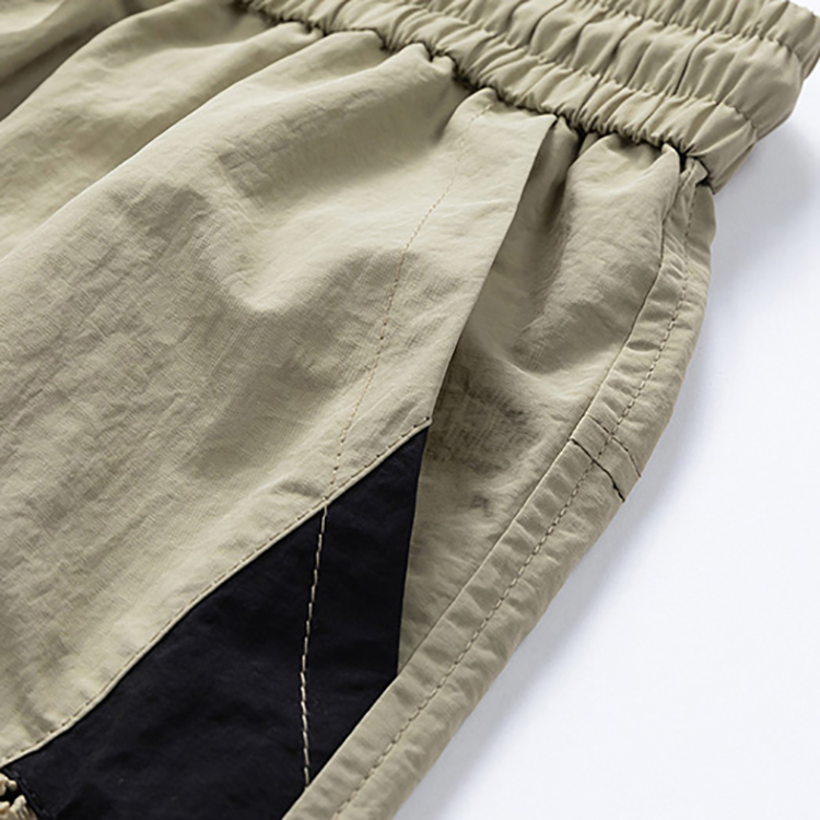 Men's Summer Khaki Casual Colorblock Shorts