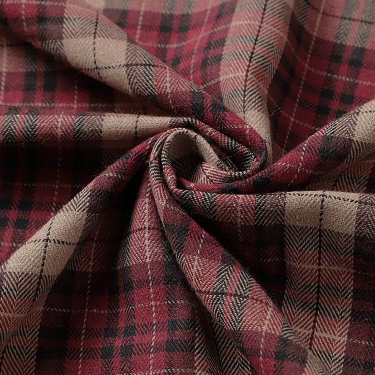 Men's Summer Loose Burgundy Plaid Short-Sleeved Shirt
