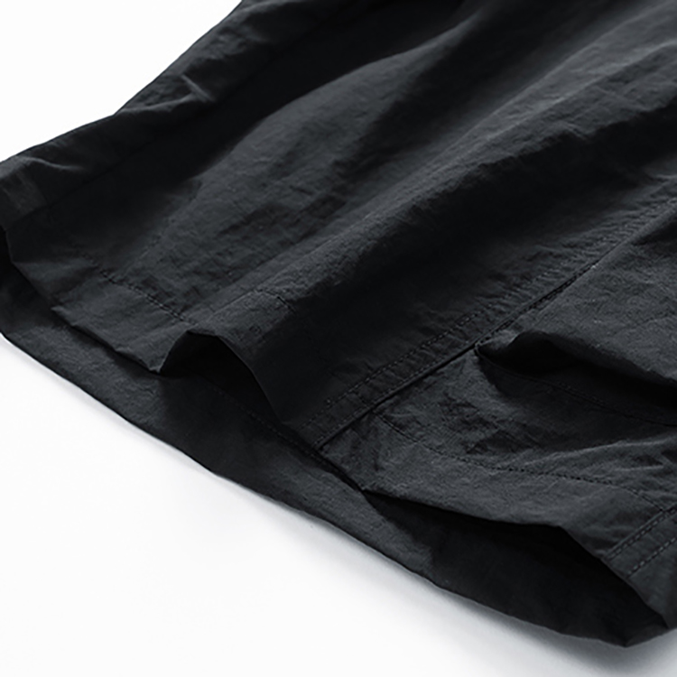 Men's Summer American Style Black And Purple Cargo Shorts