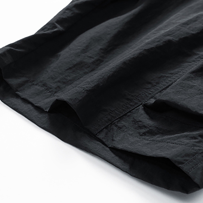 Men's Summer American Style Black And Purple Cargo Shorts