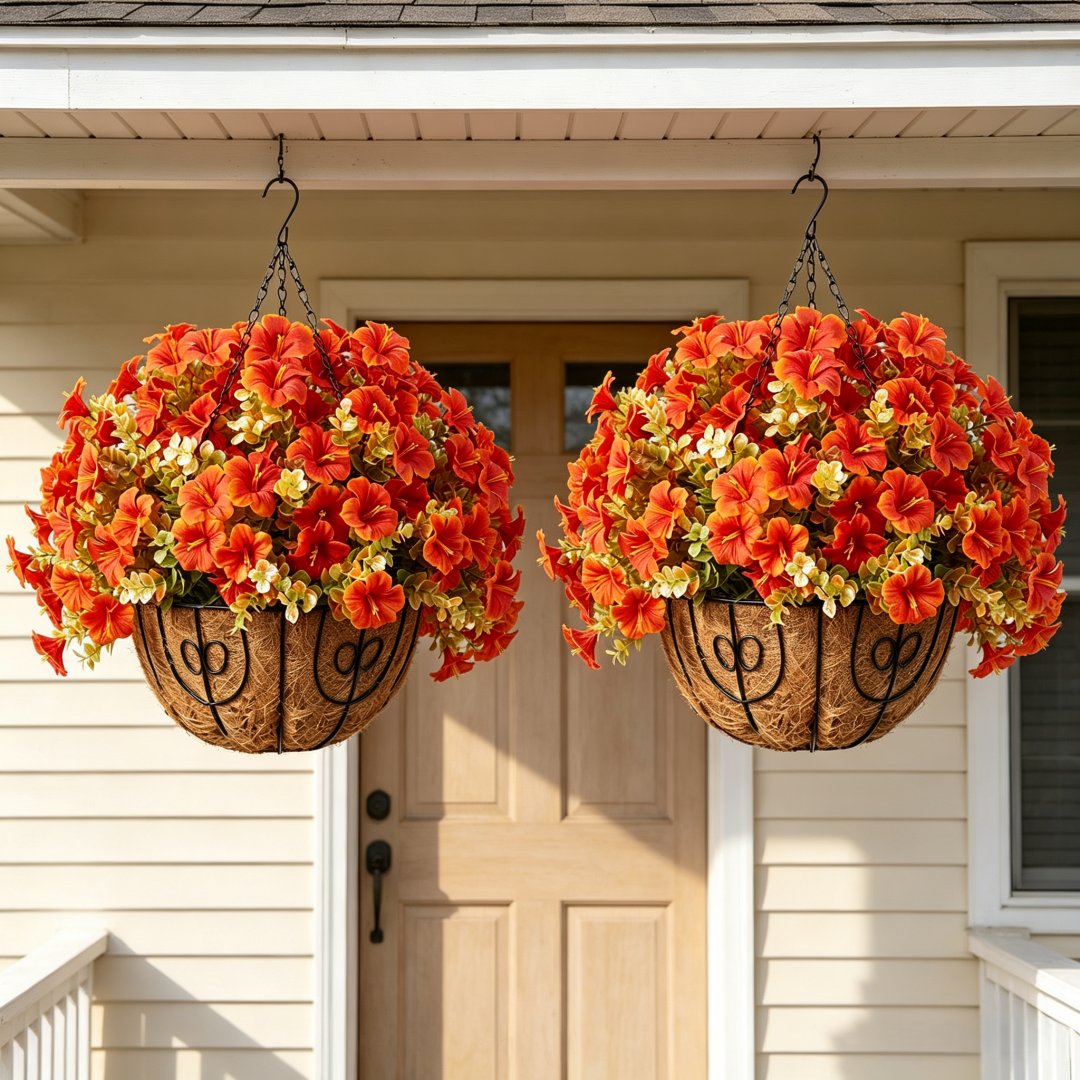 💥$9.99 On Sale Today Only🌼- Artificial Outdoor Sunset Mums Flowers - UV resistant, Waterproof, Windproof