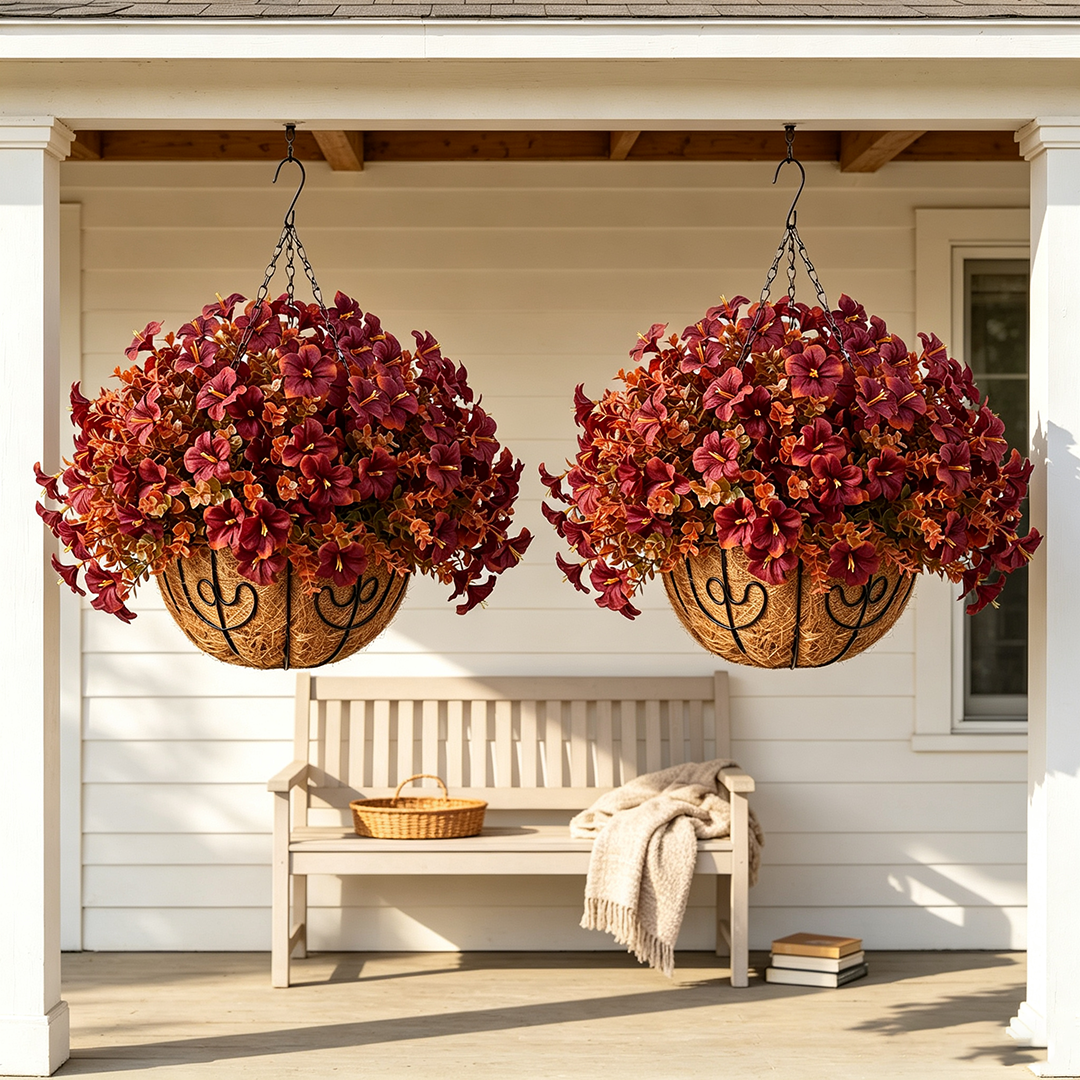 💥$9.99 On Sale Today Only🌼- Artificial Outdoor Sunset Mums Flowers - UV resistant, Waterproof, Windproof