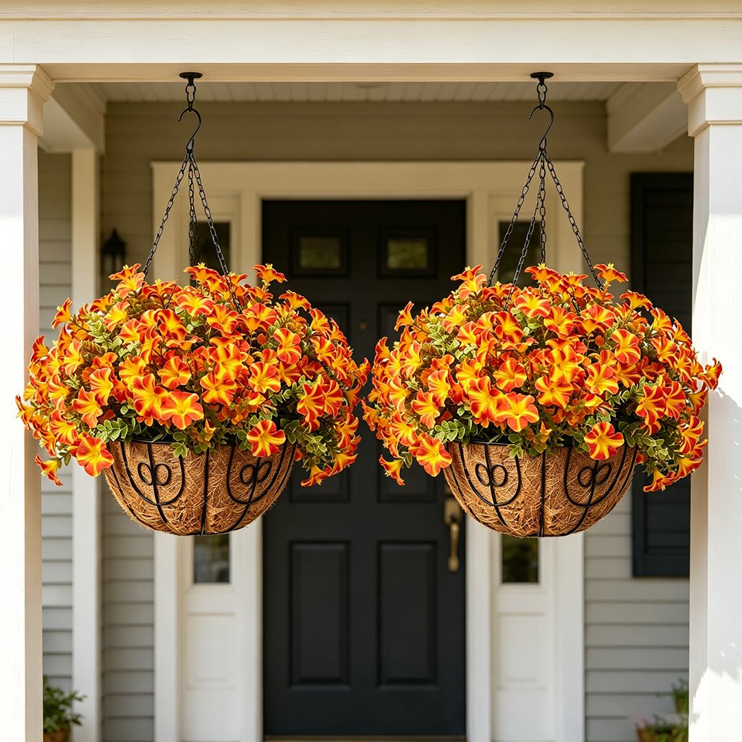 💥$9.99 On Sale Today Only🌼- Artificial Outdoor Sunset Mums Flowers - UV resistant, Waterproof, Windproof