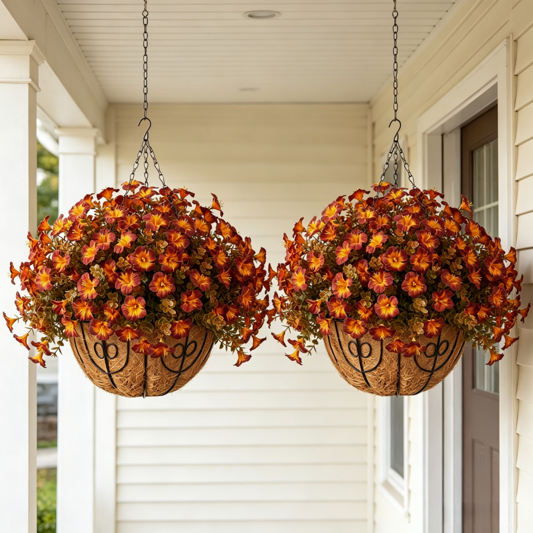 💥$9.99 On Sale Today Only🌼- Artificial Outdoor Sunset Mums Flowers - UV resistant, Waterproof, Windproof