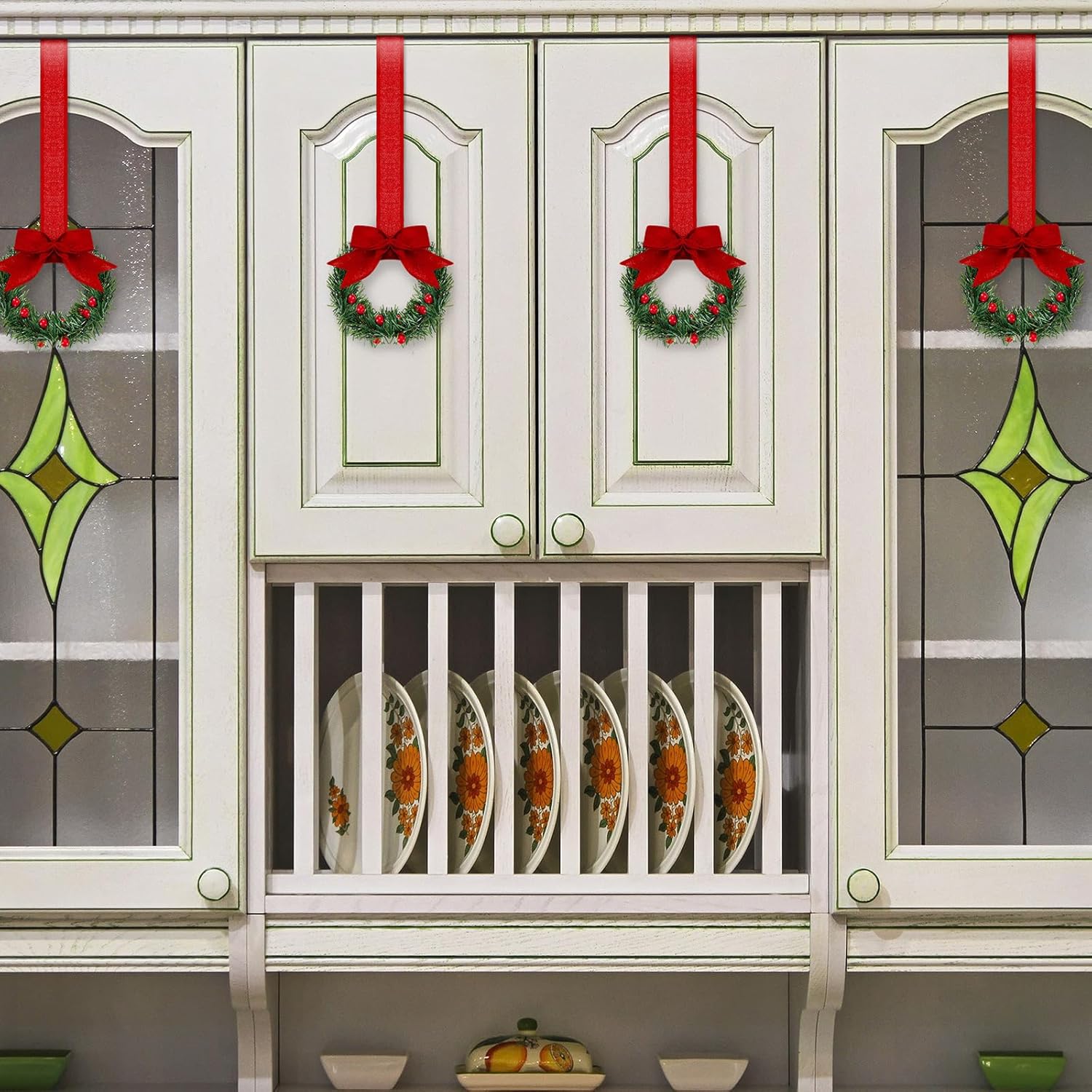 🔥$5.99 Today Only🔥 Retrowavy Christmas Kitchen Cabinet Wreaths
