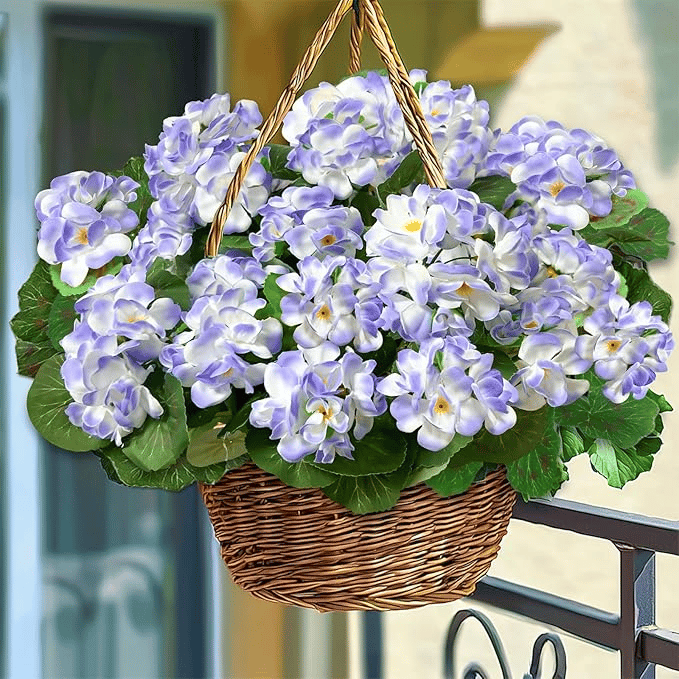 Artificial Geranium Flowers for Outdoors UV Resistant Garden Plants Faux Flowers for Home Kitchen Table Centerpieces Decor