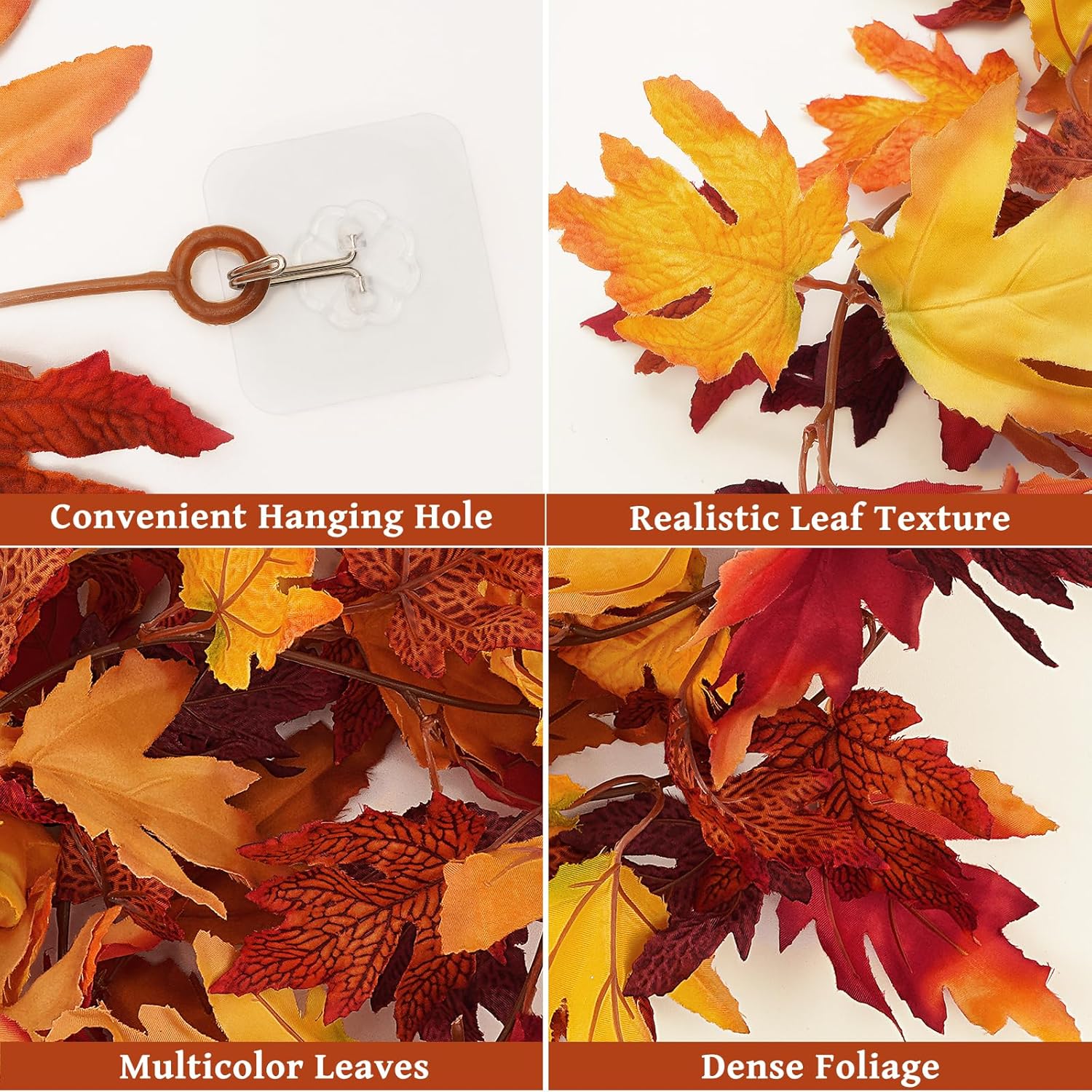 Maple Vine Artificial Maple Leaf Wreath Autumn Maple Leaf Fall Decoration