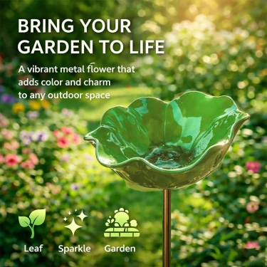 🔥On sale today only for $9.99🔥 Handmade Metal Flower Garden Stake Bird Bath