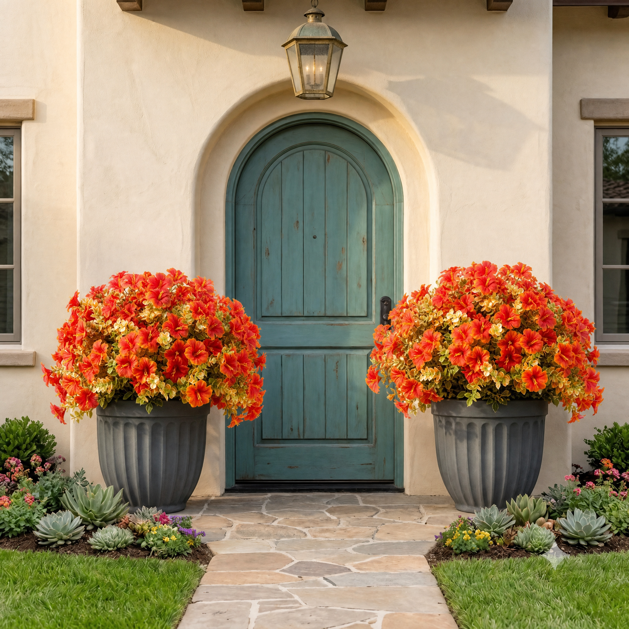 💥$9.99 On Sale Today Only🌼- Artificial Outdoor Sunset Mums Flowers - UV resistant, Waterproof, Windproof