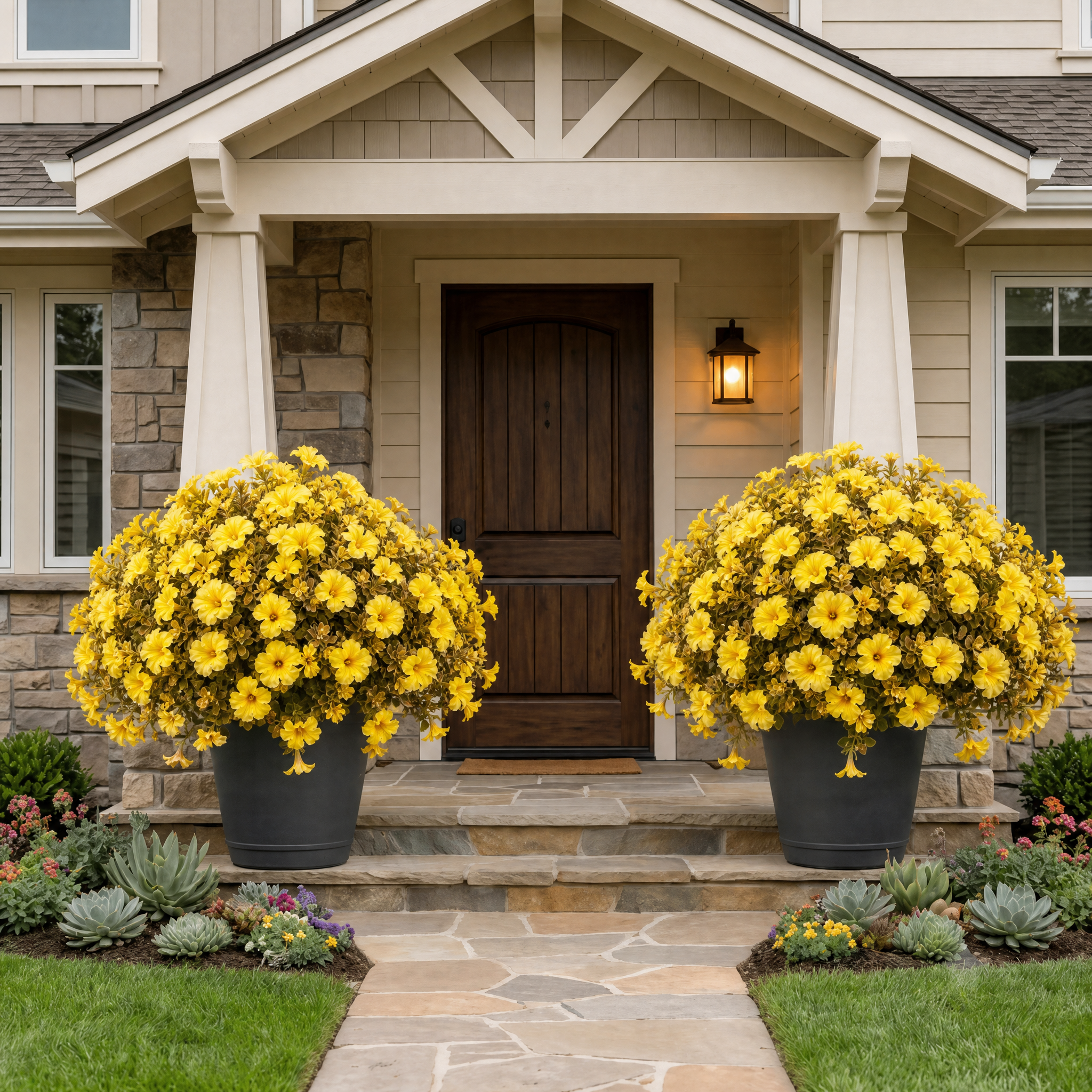 💥$9.99 On Sale Today Only🌼- Artificial Outdoor Sunset Mums Flowers - UV resistant, Waterproof, Windproof