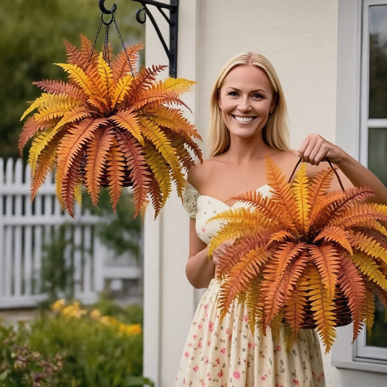 🍂UV Resistant Lifelike Artificial Autumn Boston Fern🍁