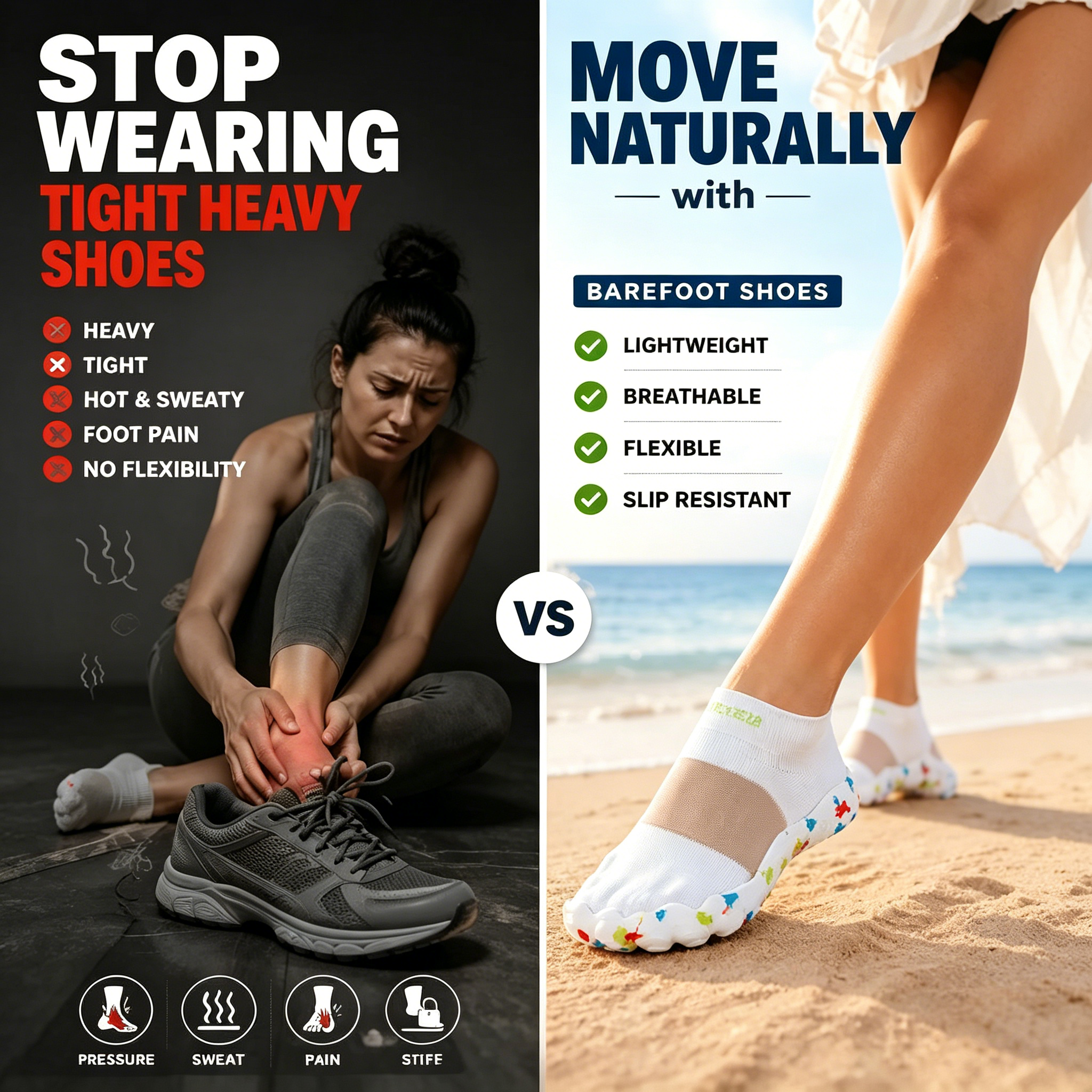 🔥Limited 70% OFF🌊 Ultra-Comfort Barefoot Water Shoes
