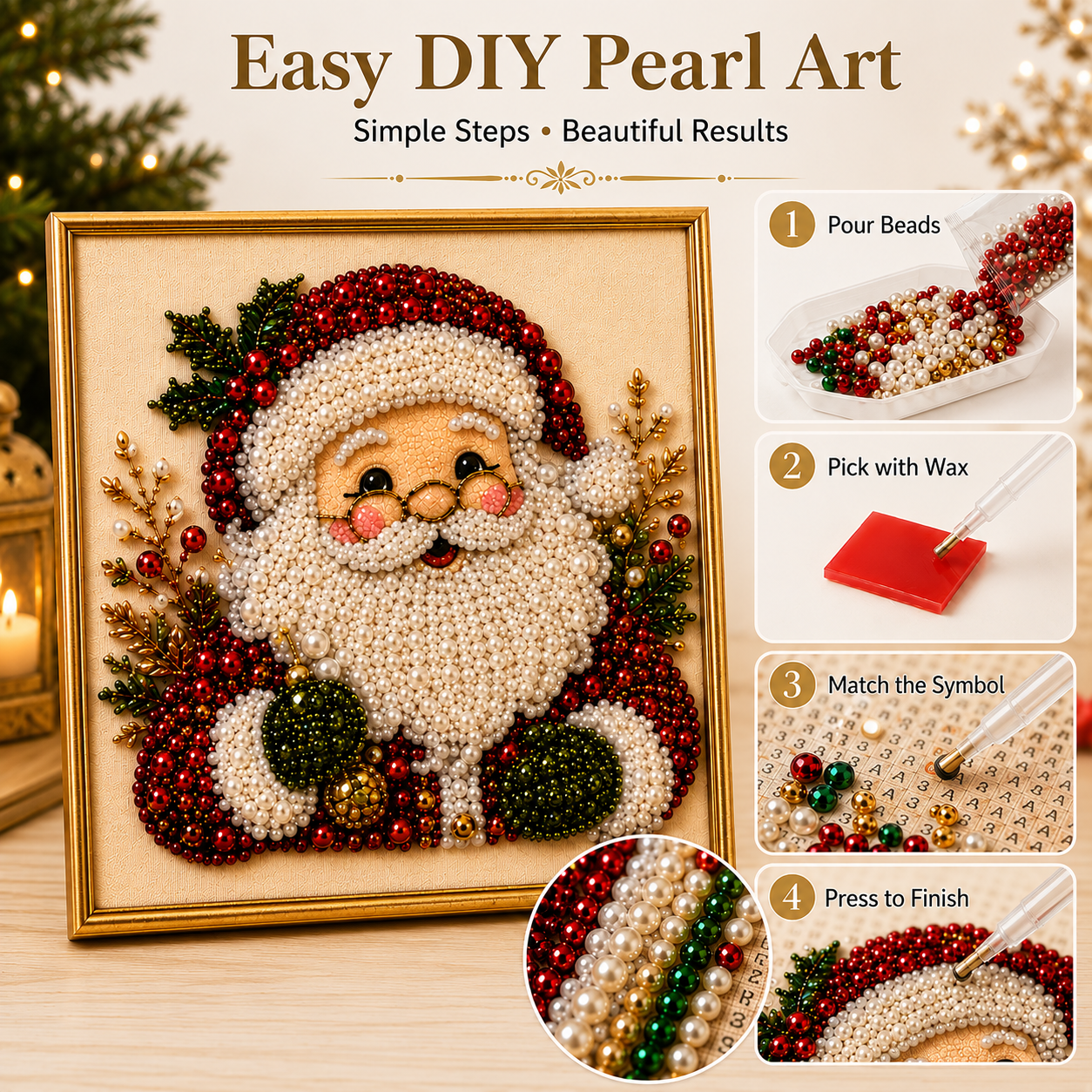 🐦Early Bird Sale – Save 60%🧘Relaxing & Beginner-Friendly - 🎨💎DIY Christmas Pearl Diamond Painting Art Kit