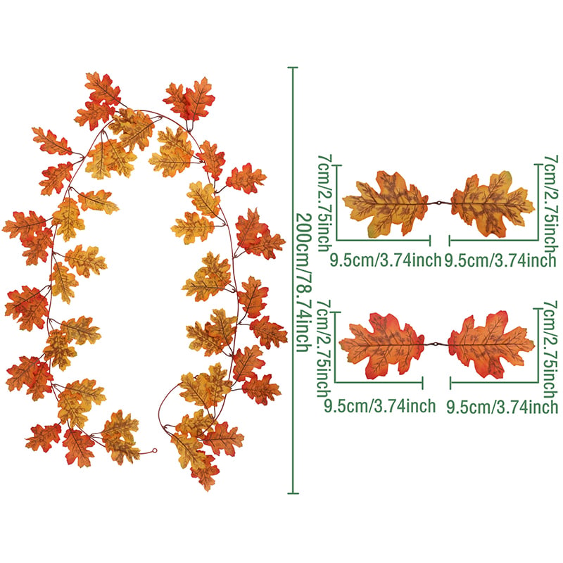 Maple Vine Artificial Maple Leaf Wreath Autumn Maple Leaf Fall Decoration