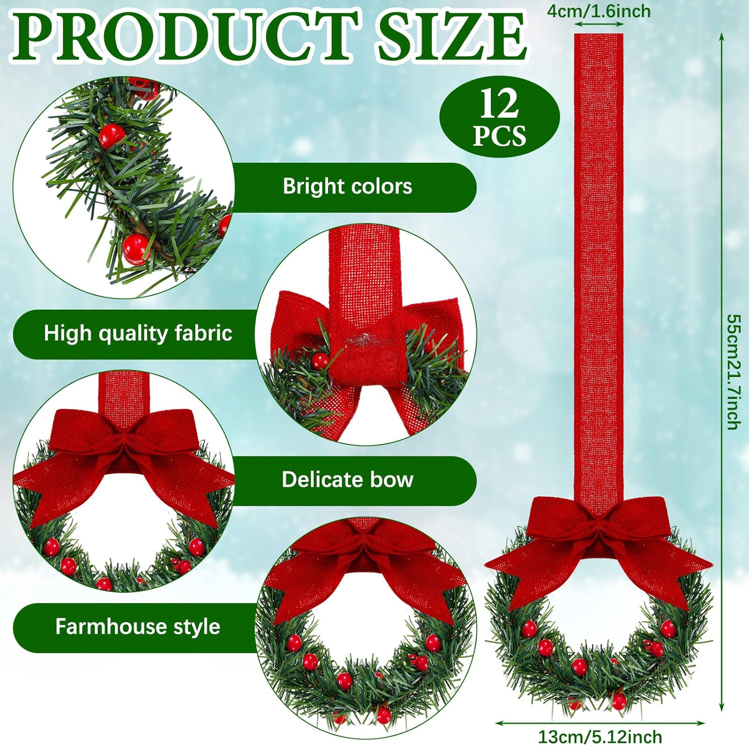 🔥$5.99 Today Only🔥 Retrowavy Christmas Kitchen Cabinet Wreaths