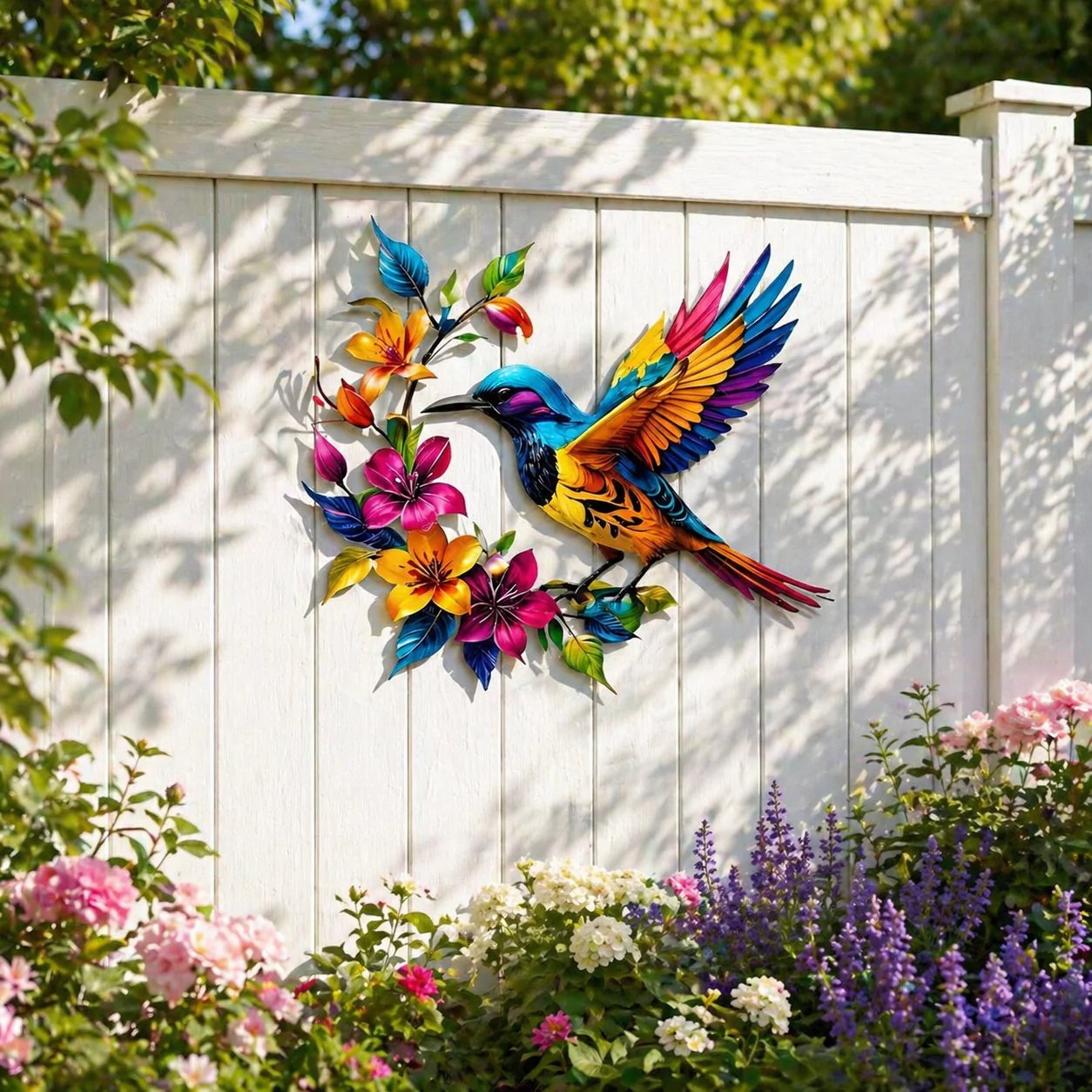 ✈️Free shipping for a limited time✨Hummingbird Bloom Floral Metal Wall Art