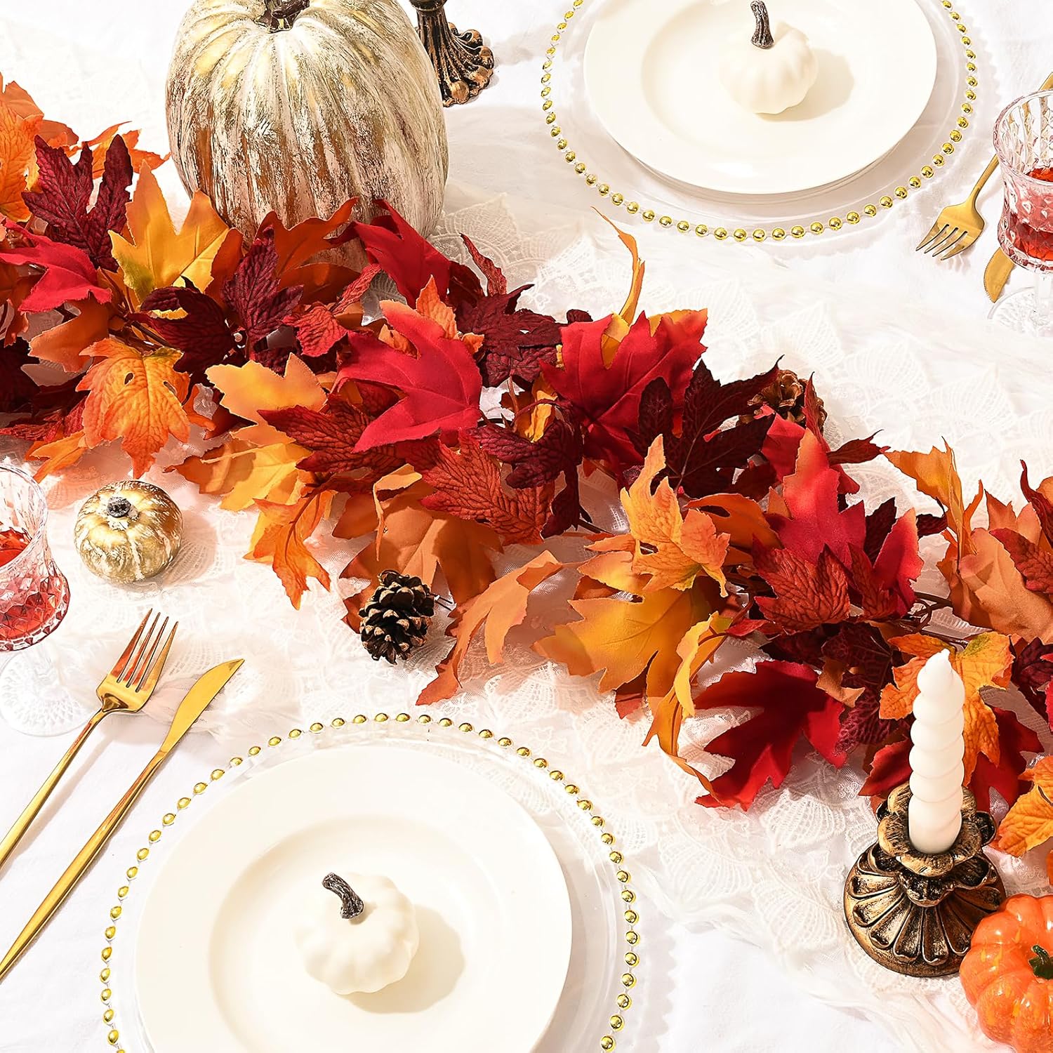 Maple Vine Artificial Maple Leaf Wreath Autumn Maple Leaf Fall Decoration