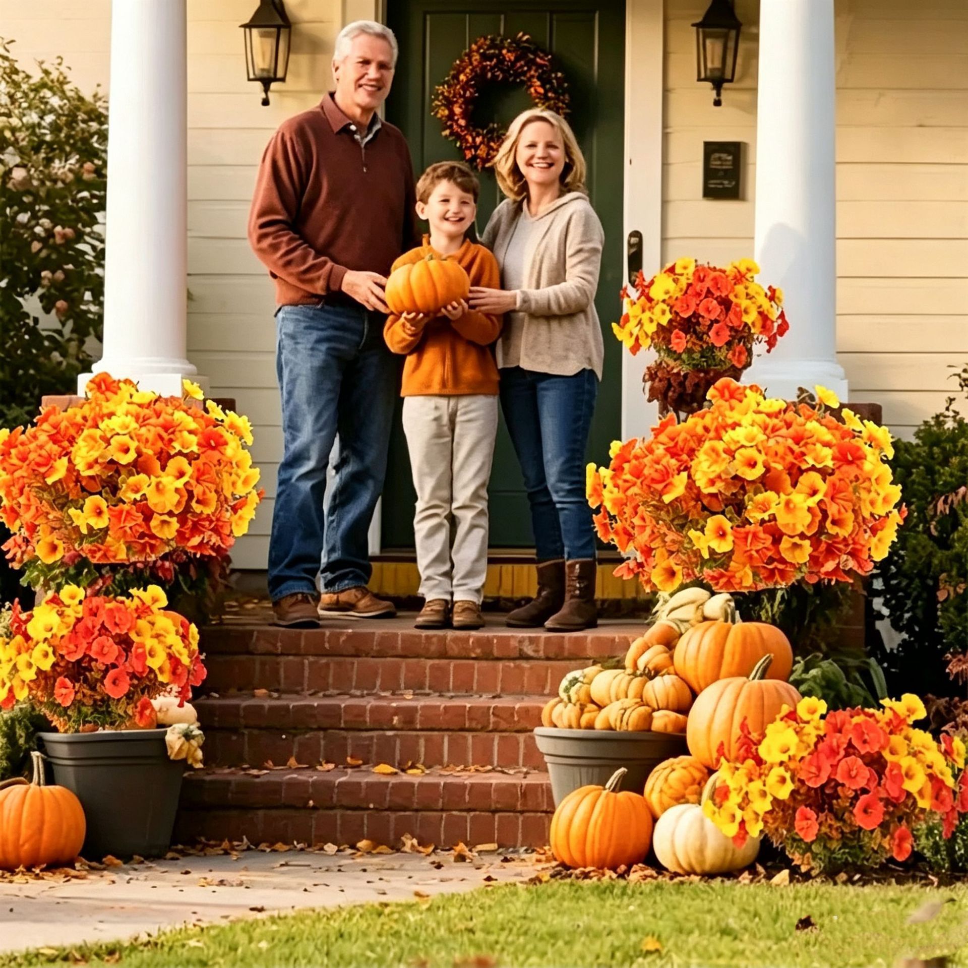 💥$9.99 On Sale Today Only🌼- Artificial Outdoor Sunset Mums Flowers - UV resistant, Waterproof, Windproof