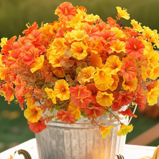💥$9.99 On Sale Today Only🌼- Artificial Outdoor Sunset Mums Flowers - UV resistant, Waterproof, Windproof