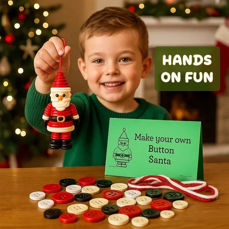 ☃️ DIY Button Snowman Ornament Kit