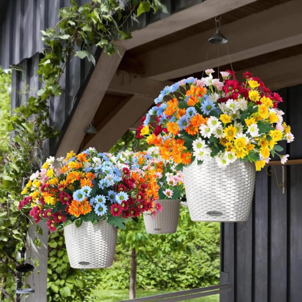 💥$9.99 On Sale Today Only🌼- Artificial Outdoor Sunset Mums Flowers - UV resistant, Waterproof, Windproof