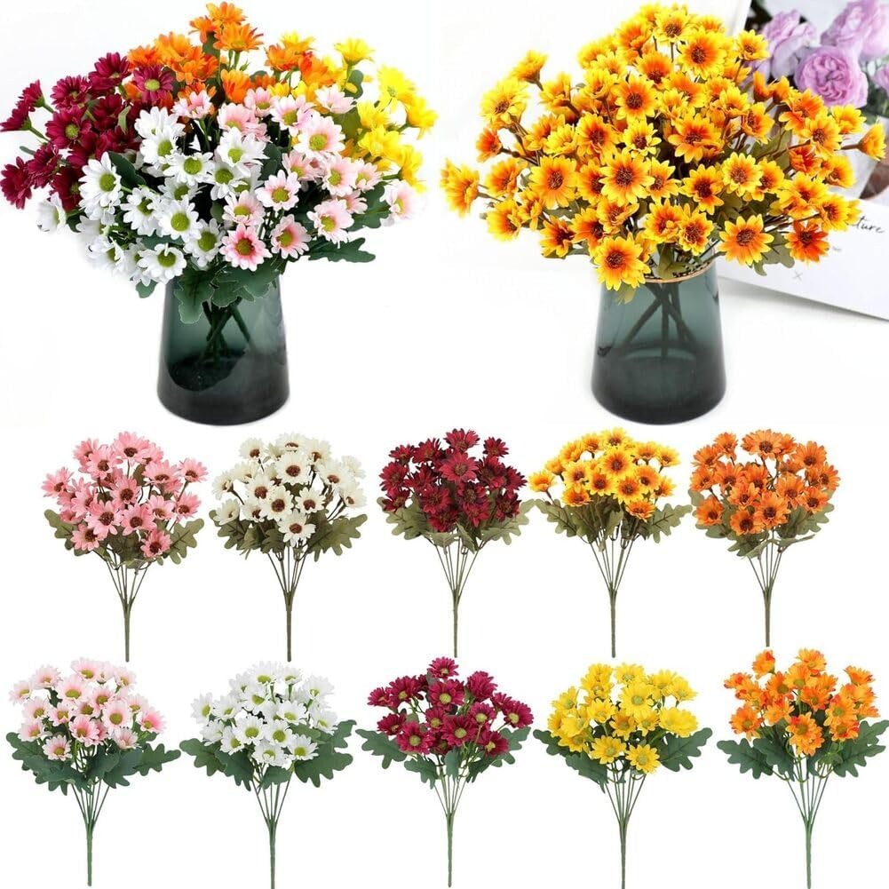 💥$9.99 On Sale Today Only🌼- Artificial Outdoor Sunset Mums Flowers - UV resistant, Waterproof, Windproof