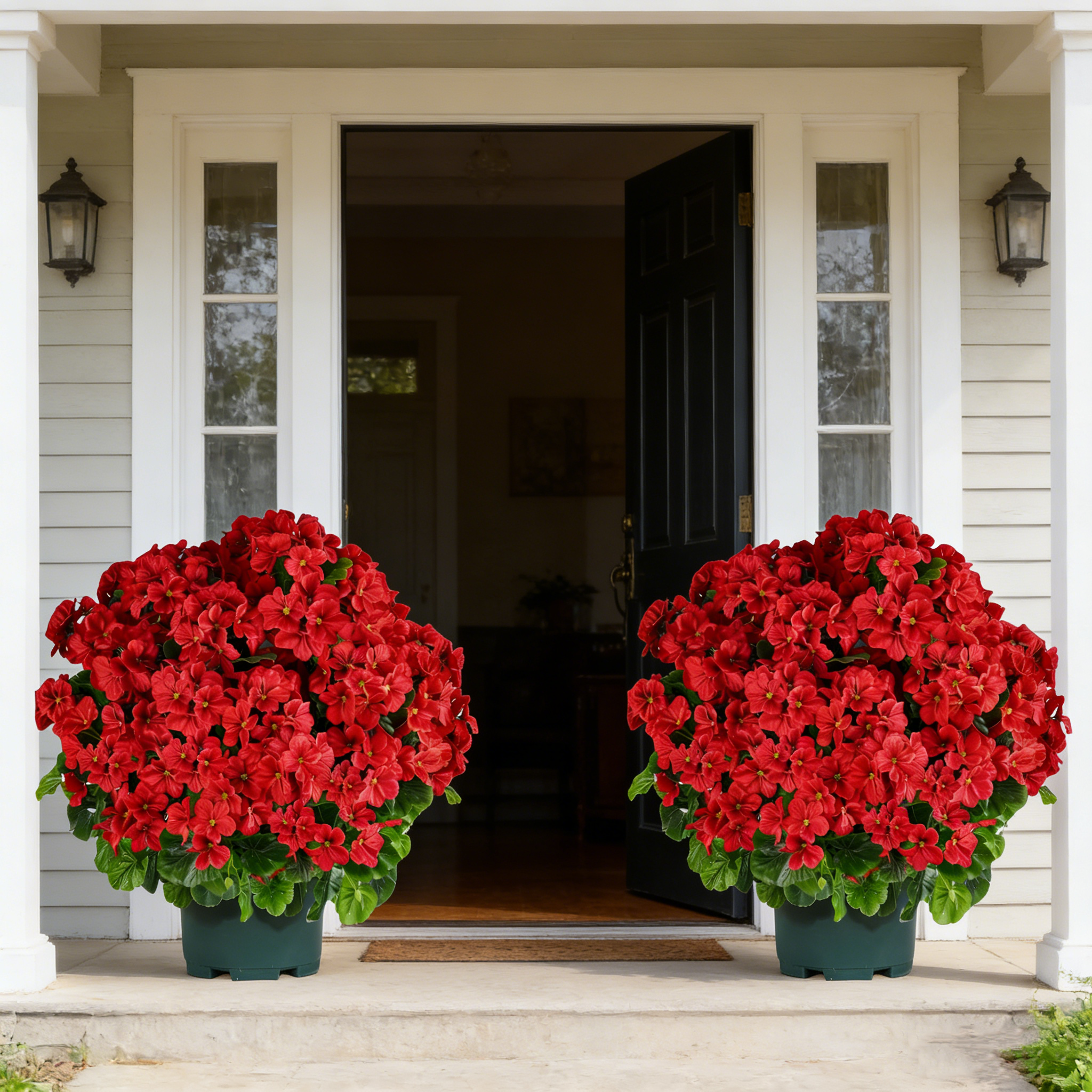 🌸Lush, UV-Resistant Artificial Geraniums – Real Look, No Maintenance! 🌞🏡💐