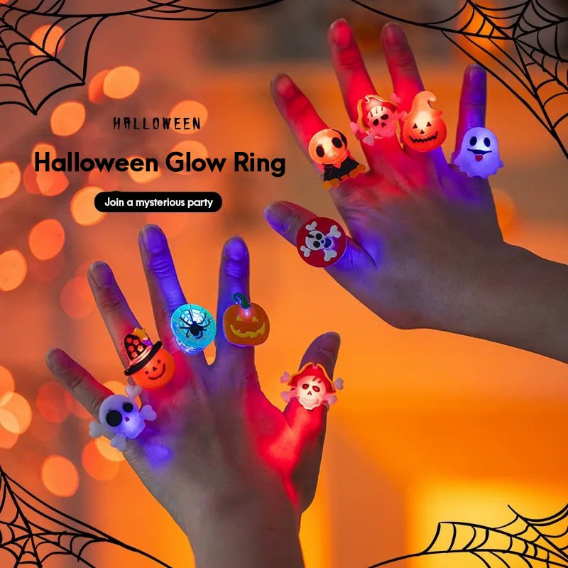 🎃Halloween glowing spider skeleton ring💍