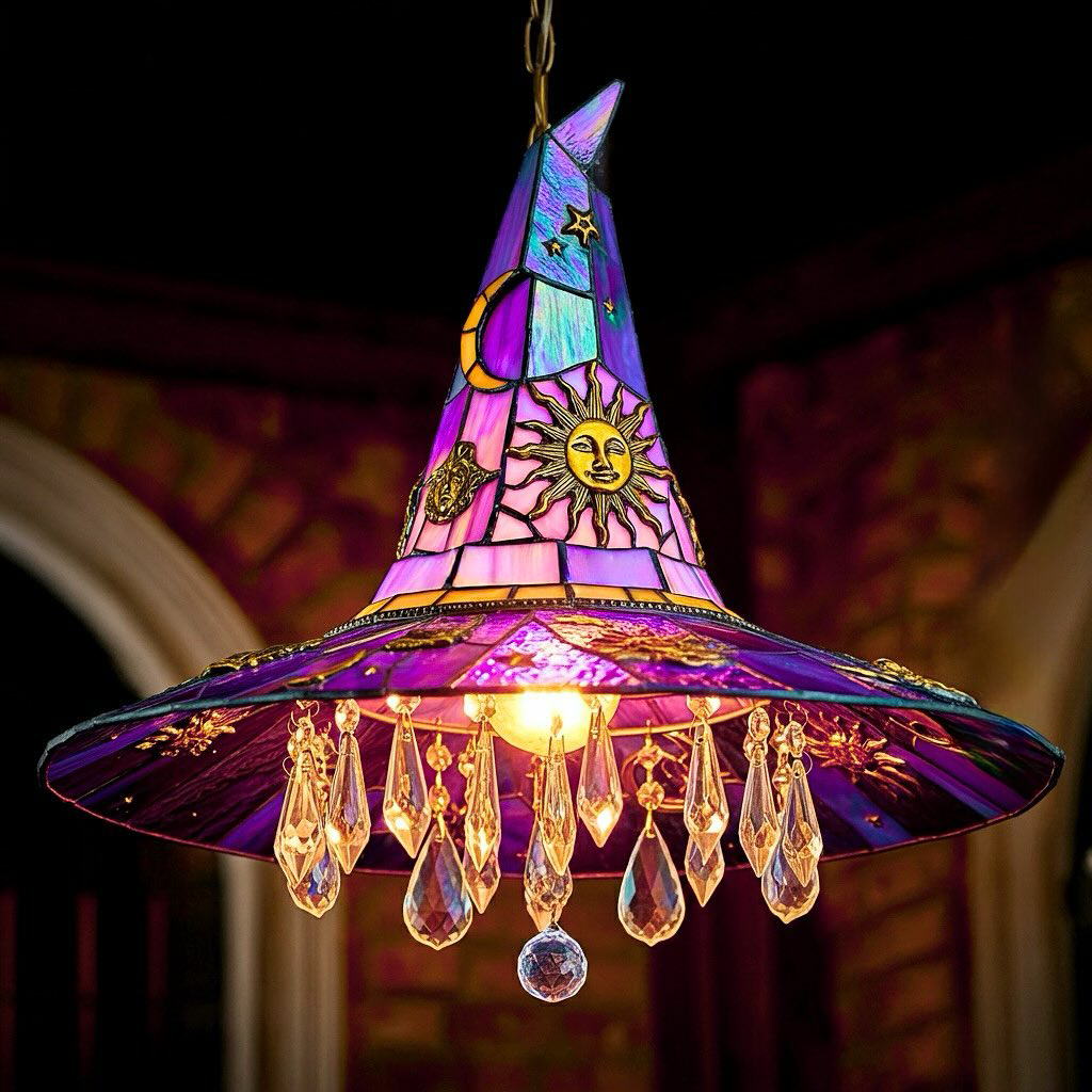 💥Hot Sale 50% OFF - Magical Witch Hat Stained Art Ornament (8 inches)