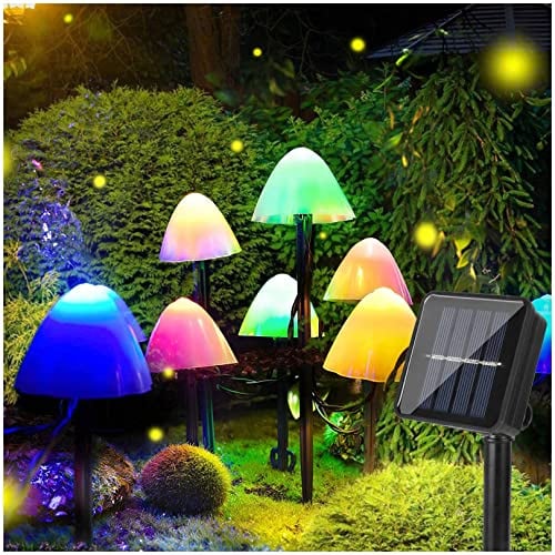 30 PCS Mushroom Solar Lights, 8 Modes Outdoor Fairy Lights