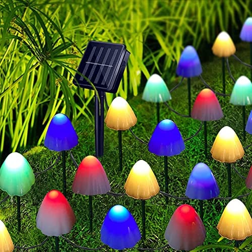 30 PCS Mushroom Solar Lights, 8 Modes Outdoor Fairy Lights