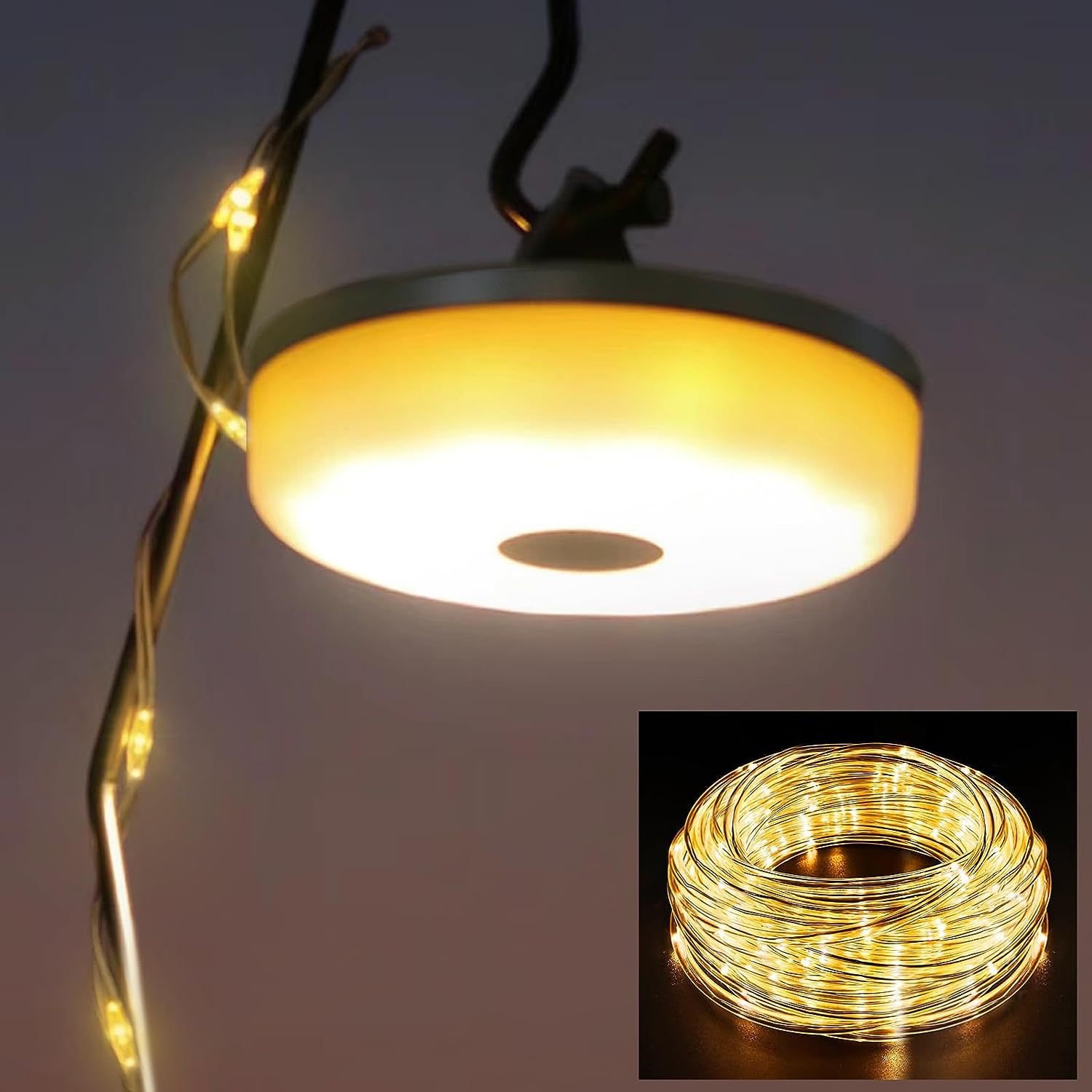 32.8Ft Retractable Camping String Lights