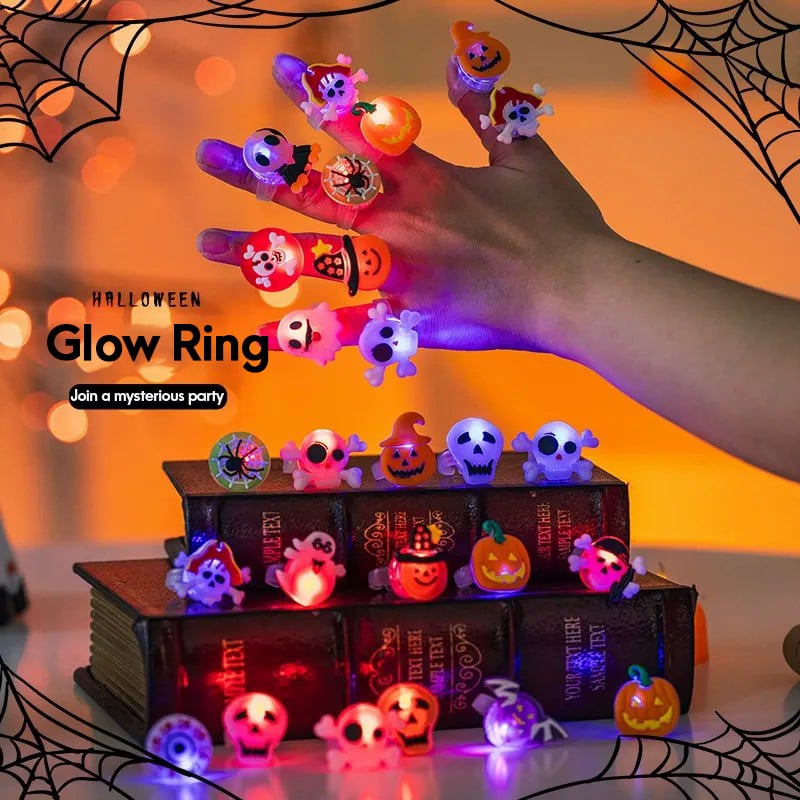 🎃Halloween glowing spider skeleton ring💍