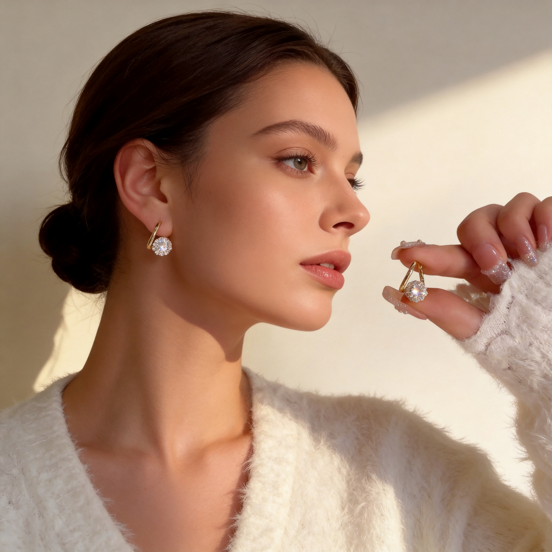 🔥Hot Sale💎Rotating Diamond Earrings