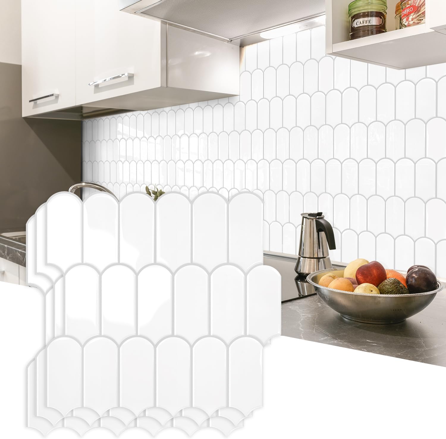 Self-adhesive 3D Feather Marble Sticker