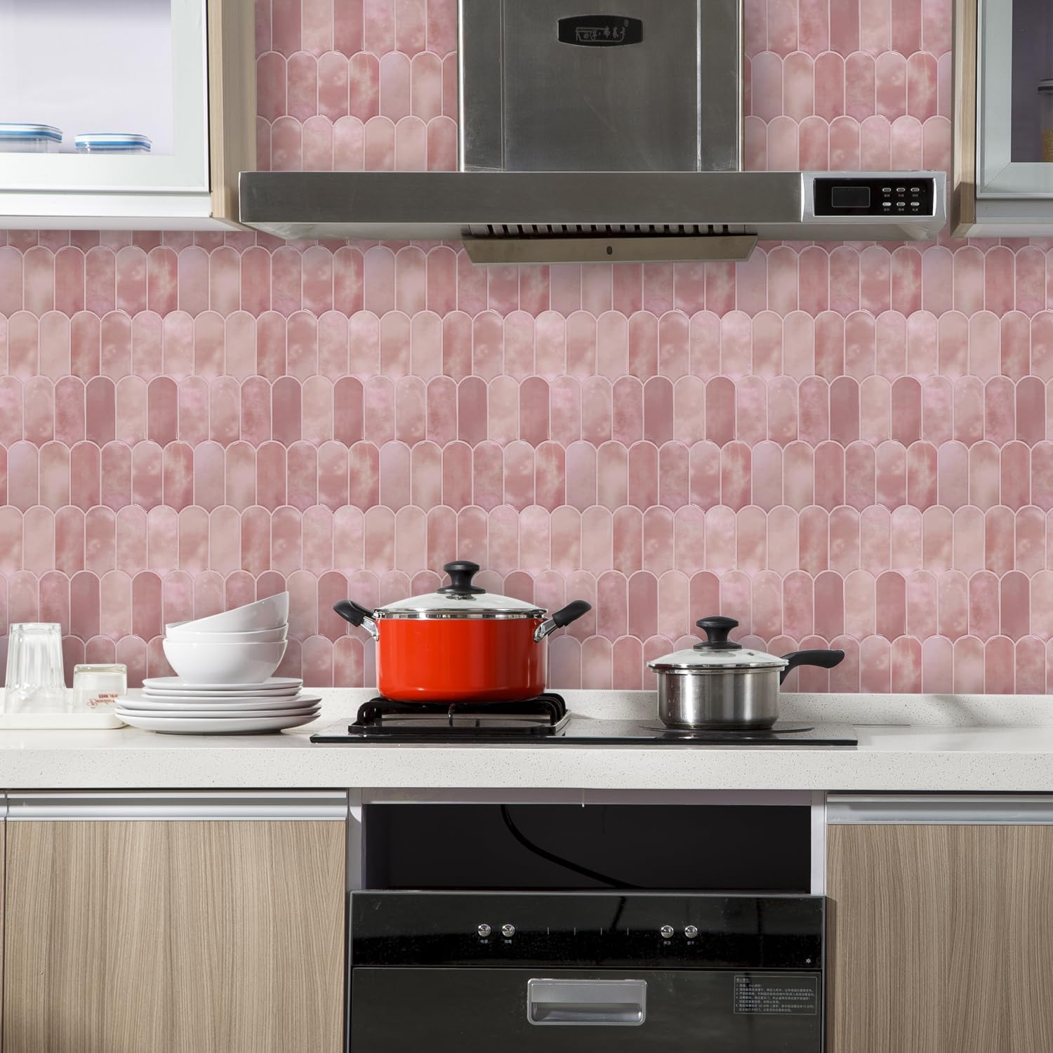 Self-adhesive 3D Feather Marble Sticker