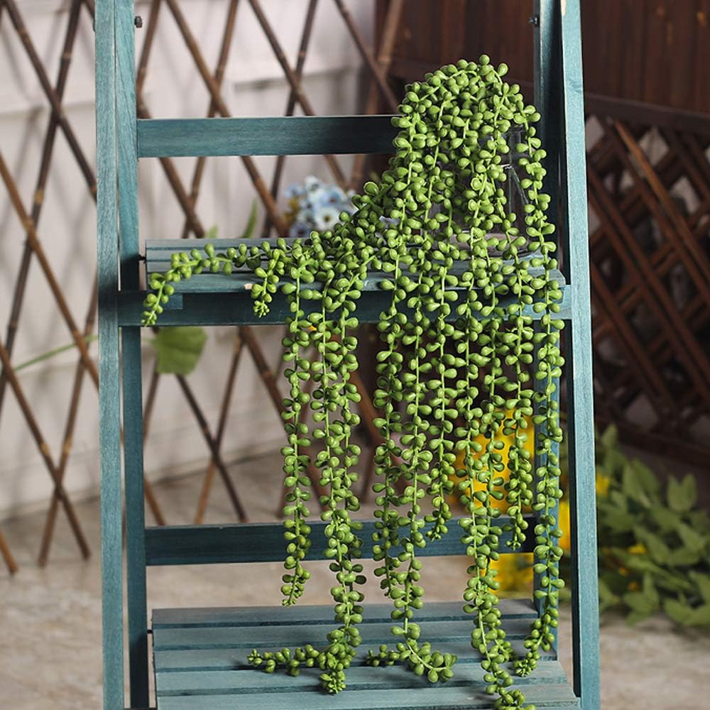 Fake Hanging Plants, String of Pearls Artificial Hanging Succulents Greenery Wall Backdrop Decor, Artificial Plants Indoor for Home Garden Outdoor Decoration